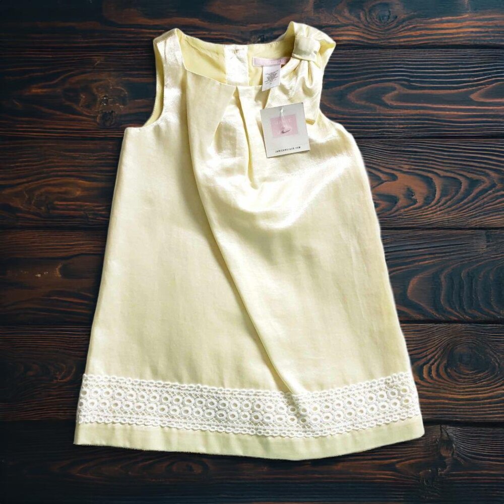NWT Janie and Jack Spring Splendor Yellow Satin Dress Size 2T Girls